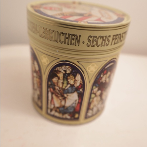 Vintage tea Tin with Stained Glass Design farmhouse moody decor kitchen storage - Picture 6 of 10